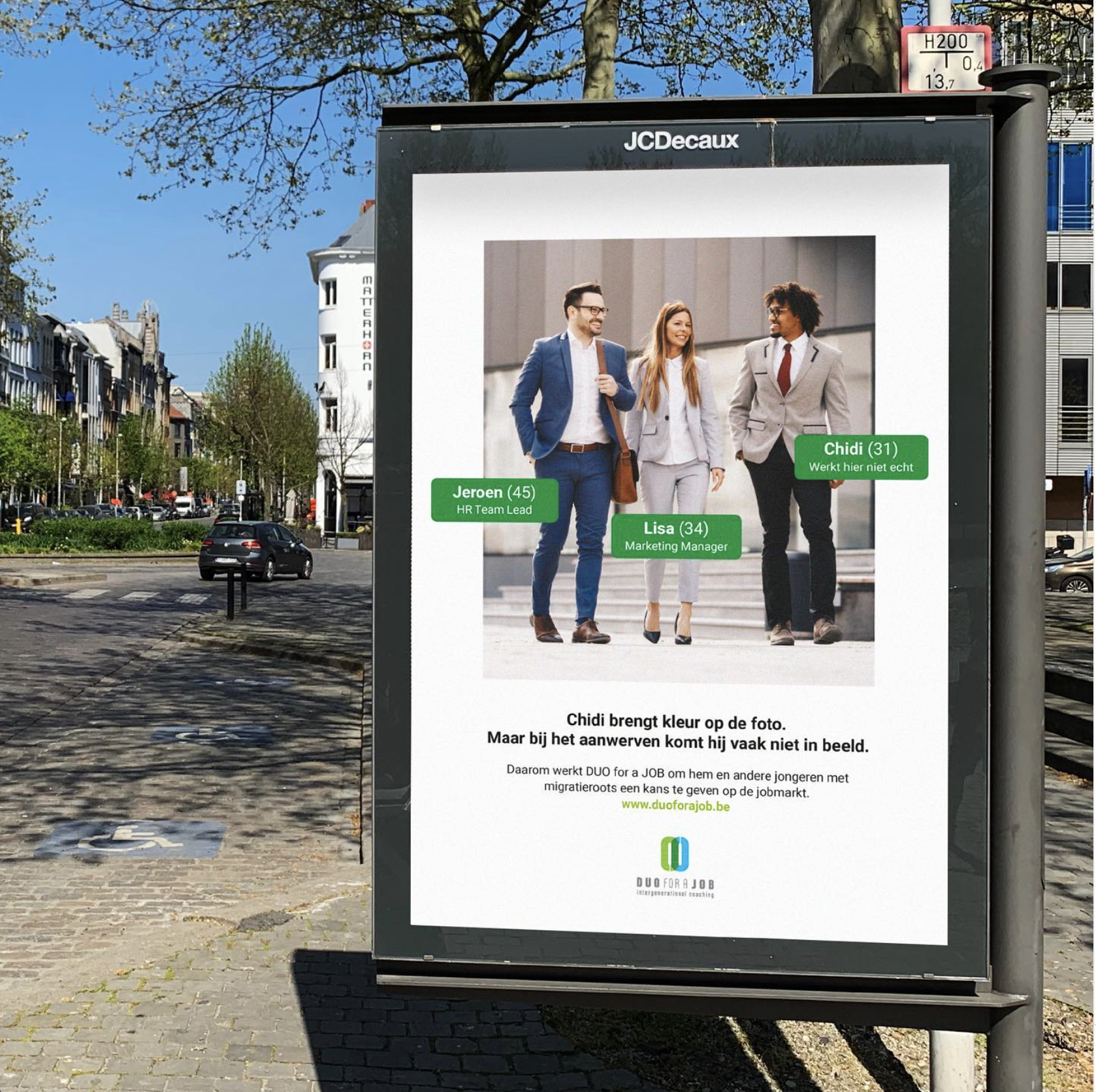 DUO for a Job — Chidi in beeld OOH